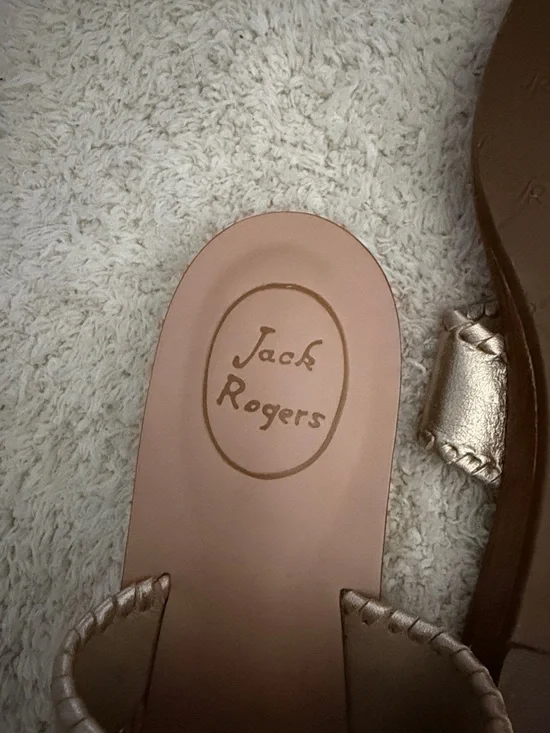 Jack Rogers Metallic Gold Leather Sandals - Picture 3 of 4